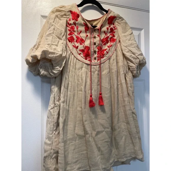 Free People Rosa Linda Embroidered Mini Dress
